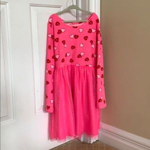 Girls Heart Print Tulle Dress size 8